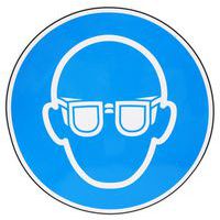 Cartello d’obbligo - Occhiali di protezione obbligatori - Adesivo