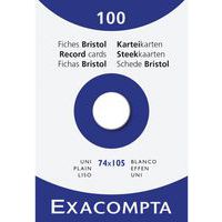 Astuccio da 100 schede bristol semplici non perforate - Exacompta