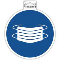 Cartello adesivo obbligatorio indossare una mascherina 20 cm blu - Exacompta