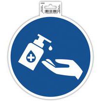 Cartello adesivo gel disinfettante mani obbligatorio 20 cm blu - Exacompta