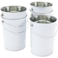 Secchio metallico bianco con coperchio piatto– Da 2,5 a 5 L