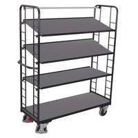 Carrello alto ergonomico con 4 ripiani in legno - Capacità 250 e 400 kg