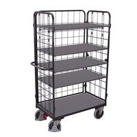 Carrello alto ergonomico con griglia con 5 ripiani in legno - Capacità 500 kg