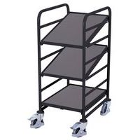 Carrello con ripiani in legno portacontenitori a norma europea - Capacità 200 kg