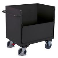 Carrello ergonomico in acciaio senza copertura - 1 sponda semiribaltabile - 500 kg