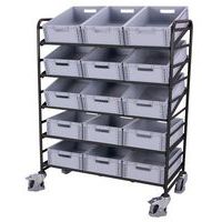 Carrello in acciaio portacontenitori a norma europea - Capacità 250 kg