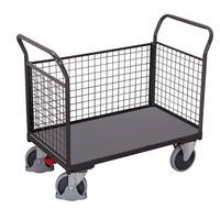 Carrello ergonomico con rivestimento a griglia 400 e 500 kg - 2 sponde frontali + 1 sponda laterale