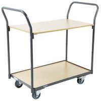 Carrello con 2 maniglie e ripiani in legno - Portata 250 kg - Manutan Expert