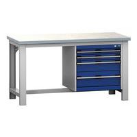 Banco Cubio con 4 cassetti - Larghezza 150 cm - Linoleum