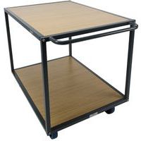 Carrello in acciaio a 2 ripiani in legno - Portata da 400 a 500 kg - Manutan Expert