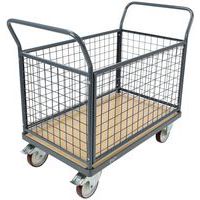Carrello con 4 sponde a griglia - Portata da 400 a 500 kg - Manutan Expert