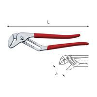 Pinza regolabile a cerniera sovrapposta e cremagliera