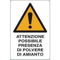 Cartello di pericolo - Attenzione possibile presenza di polvere di amianto