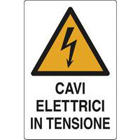 Attenzione! Cavo sotto tensione fisso, bordo autoadesivo