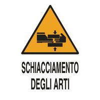 Cartello di pericolo - Schiacciamento degli arti