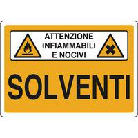 Cartello di pericolo - Solventi Attenzione infiammabili e nocivi