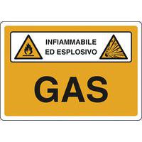 Cartello Avvertenza Pericolo Gas Altamente Infiammabile - Vsafety 69009, Autoadesivo, 150x200 Mm, Nero/Giallo, EN ISO 7010 - 4