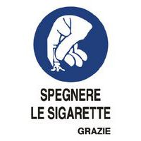 Cartello di obbligo - Spegnere le sigarette