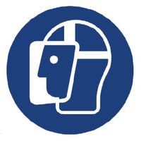 Cartello di obbligo - usare lo schermo protettivo