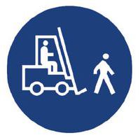 Cartello di obbligo - carrelli a passo d'uomo