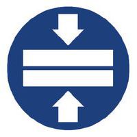 Cartello di obbligo - usare dispositivo bloccapezzo