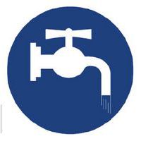 Cartello di obbligo - chiudere il rubinetto