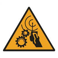 Cartello di pericolo - macchina con comando a distanza