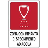 Cartello antincendio - Zona con impianto di spegnimento ad acqua