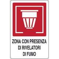 Cartello antincendio - Zona con presenza di rivelatori di fumo