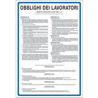 Cartello di indicazione - Obblighi dei lavoratori D. Lgs. 81 del 09.04.2008