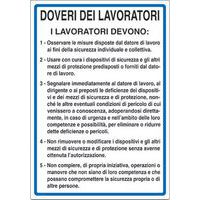 Cartello di indicazione - Doveri dei lavoratori