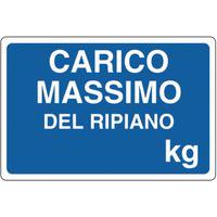 Cartello di indicazione - Carico massimo del ripiano