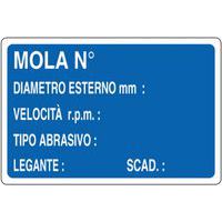 Cartello di indicazione - Mola n° diametro esterno