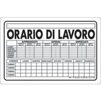 Cartello di indicazione - Orario di lavoro
