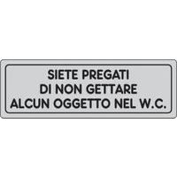 Targhetta per interni - Non gettare alcun oggetto nel W.C.