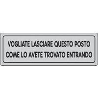 Targhetta per interni - Lasciare pulito