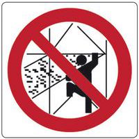 Cartello di divieto - vietato salire e scendere all'esterno dei ponteggi