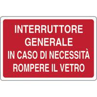 Cartello antincendio - Interruttore generale