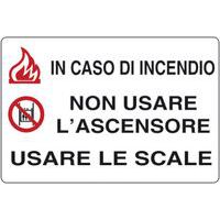 Cartello antincendio - Non usare l'ascensore in caso di incendio