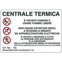 Cartello di divieto - Divieti da osservare nella centrale termica