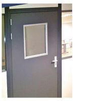 Porta a battente per pareti divisorie da officina in lamiera d'acciaio o melaminico - Pannello parzialmente ve