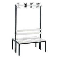Panca con appendiabiti in PVC CP - Da 8 a 16 appendiabiti - Due lati - Con schienale