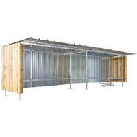 Riparo in metallo per veicoli a 2 ruote, Lunghezza totale: 4 m, Profondità totale: 2.13 m