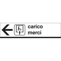 Cartello di indicazione - Carico merci (con freccia a sinistra)