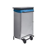 Pattumiera in acciaio inox su ruote