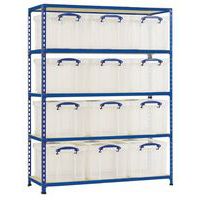 Scaffalatura per contenitori portaoggetti