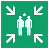Cartello di evacuazione - emergenza quadrato - Punto di raccolta - Rigido