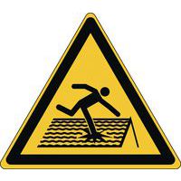 Cartello di pericolo - Tettoia fragile - Rigido