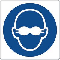 Cartello di obbligo - Indossare occhiali in vetro opaco - Alluminio