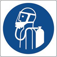 Cartello di obbligo - Obbligo di indossare i respiratori - Alluminio